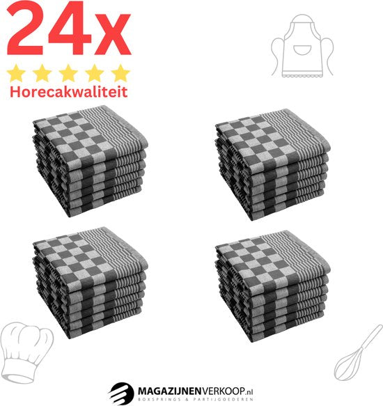 Cawö luxe keukendoeken effen antraciet, van 100% katoen
